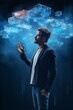 © InnovPixel - Man interacting with floating hologram