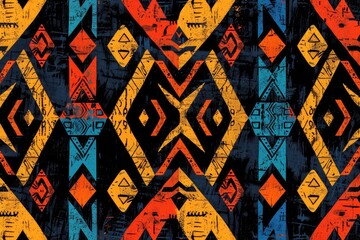 Poster - colorful pattern of geometric shapes, versatile for various design projects