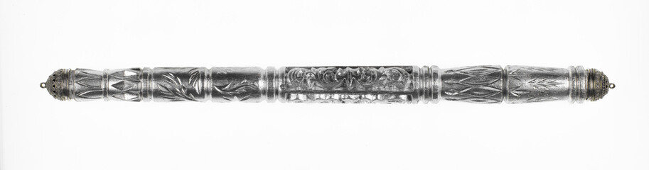 Wall Mural - silver scepter isolated on white background