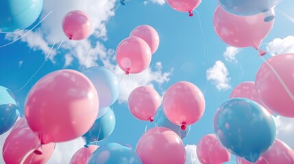 Canvas Print - Colorful balloons floating in the air, perfect for celebration events