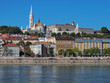 Budapest, Hungary. Matthias Church and Fisherman's Bastion. View from the Danube. The church was built in the second half of the 14th century and restored in the late 19th century.