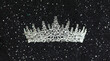 princess crown with diamonds isolated on black background