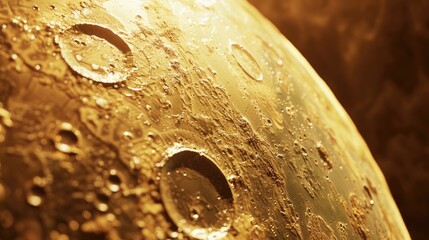 Poster - Close up view of water droplets on the moon surface. Suitable for science and space-related projects