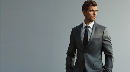 Poster - A man in a suit and tie posing for a picture. Suitable for business and corporate concepts