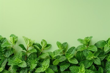 Aufkleber - A group of green leaves on a vibrant green background. Suitable for nature and environmental concepts