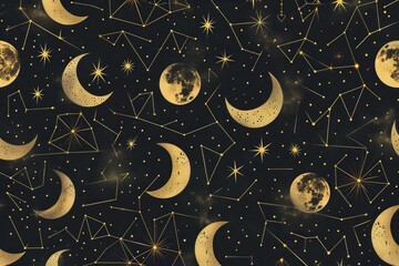 Poster - A beautiful night sky filled with stars and a shining moon. Perfect for backgrounds and astronomy concepts