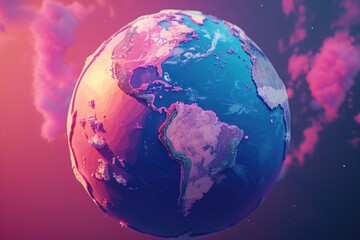 Aufkleber - A picture of the earth with clouds in the background. Suitable for various projects