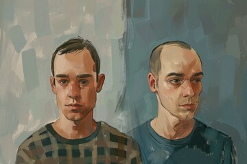 Poster - Two men standing side by side, suitable for business or friendship concepts