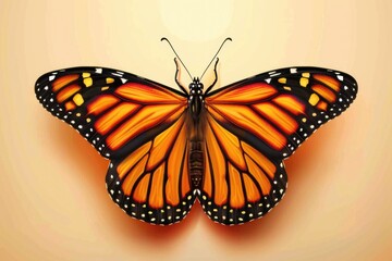 Poster - A beautiful orange butterfly with black spots. Suitable for nature and wildlife themes