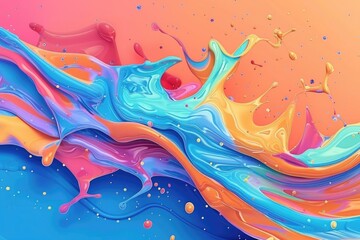 Poster - Vibrant paint splash on a colorful background, perfect for artistic projects