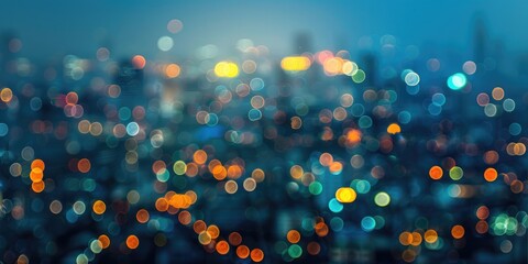 Poster - Blurry image of a cityscape at night, suitable for urban backgrounds