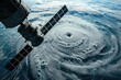© Fotograf - A satellite view of a hurricane in the ocean. Suitable for weather forecasting