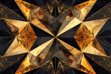 Poster - A striking golden star against a dark black backdrop. Perfect for various design projects