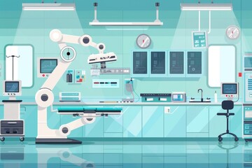 Poster - A hospital room with essential medical equipment. Ideal for healthcare concepts