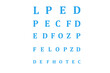 © kittyfly - blue ophthalmological Chart Test table for testing vision and selecting glasses for patients, optical store display, Visionary technology