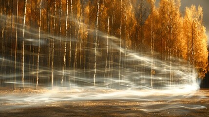 Poster - trees sprinkled by a long exposure photograph of water