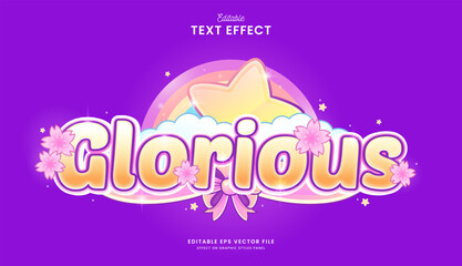 Wall Mural - decorative editable glorious star text effect vector design