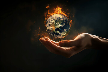 man made climate change, global warming at the hands of humans, burning the world