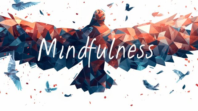 The word Mindfulness created in Low-Poly Art.