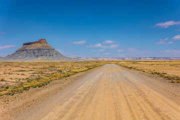 Wall Mural - Driving down Factory Butte Road.