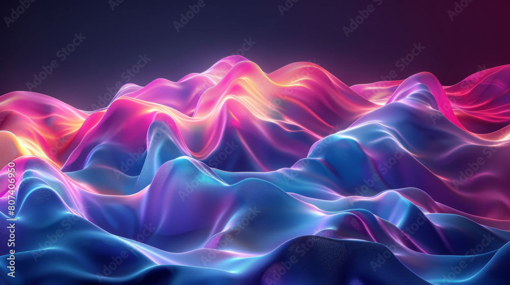 Dynamic abstract background with colorful wave patterns flowing in a ...