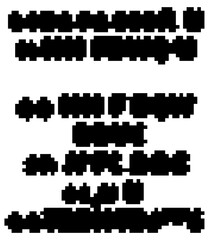 Cryptic unreadable isolated pixel Text. Futuristic alien alphabet. Abstract illegible symbols of fictional language. Incomprehensible letters.