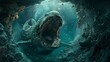 © Marco - giant sea monster with open mouth under the sea in high resolution and high quality