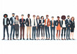 © Manzoor - A large group of business people, men and women in an office on a white background vector illustration.