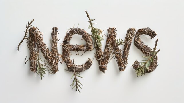 The word News created in Pine Twig Letters.
