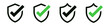 Shield check mark icon or security shield protection icon with tick symbol
