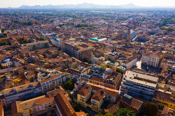 Wall Mural - Panoramic aerial view of Padua cityscape with buildings and streets, Italy