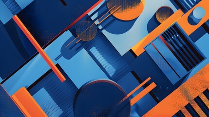 Wall Mural - orange and blue background illustration