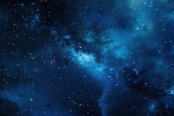 Blue dark night sky with many stars. Milkyway cosmos background - generative ai