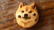 Dogecoin shaped chocolate chip cookie