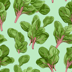 Poster - Seamless Colorful Spinach Pattern