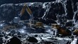 a high-tech lunar mining operation extracting valuable resources from the moon's surface with robotic excavators and automated processing facilities