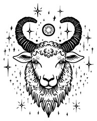 Wall Mural - PNG Surreal aesthetic sheep logo art illustrated livestock.