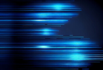 Aufkleber - Abstract blue glowing speed lines techno sci-fi background, futuristic technology lights lines