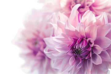 Wall Mural - closeup of a pink dahlia flower isolated on a transparent background
