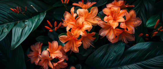 Canvas Print - Orange flower background with vibrant color