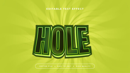 Wall Mural - Green hole 3d editable text effect - font style