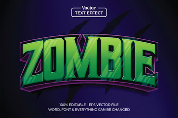 Poster - Zombie 3d style editable text effect, halloween theme text effect