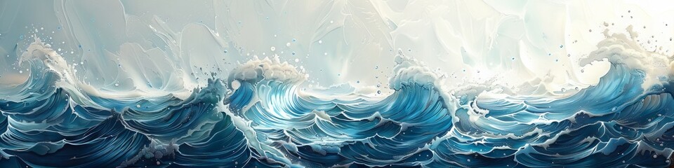 Sticker - Splashing blue water waves.