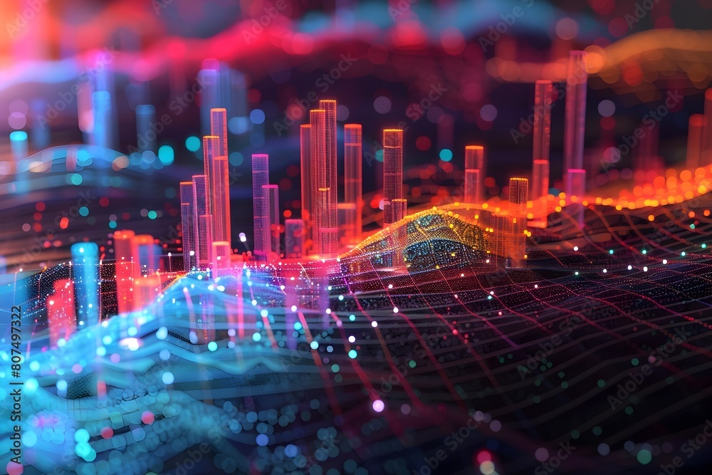 Predictive Data Model Illustrating Future Trends in 3D Stock ...