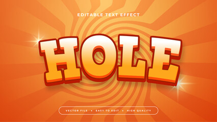 Wall Mural - Orange red and white hole 3d editable text effect - font style