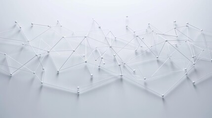 Minimalistic white digital network on a gray background, symbolizing clarity and simplicity in technology