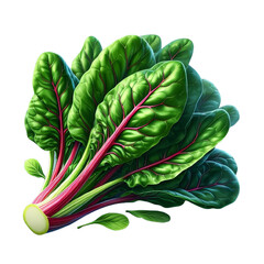 Wall Mural - Fresh swiss chard vegetable png isolated on transparent background