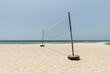 Volleyball net on the beach at sea of Thailand