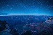 © JK_kyoto - Grand canyon under the starlit sky offers an aweinspiring view, emphasizing natures grandeur, Sharpen banner template with copy space on center