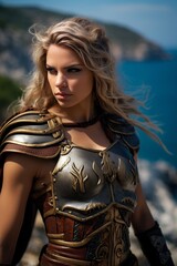 Poster - Fierce female warrior in fantasy armor